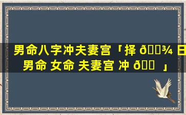 男命八字冲夫妻宫「择 🌾 日 男命 女命 夫妻宫 冲 🐠 」